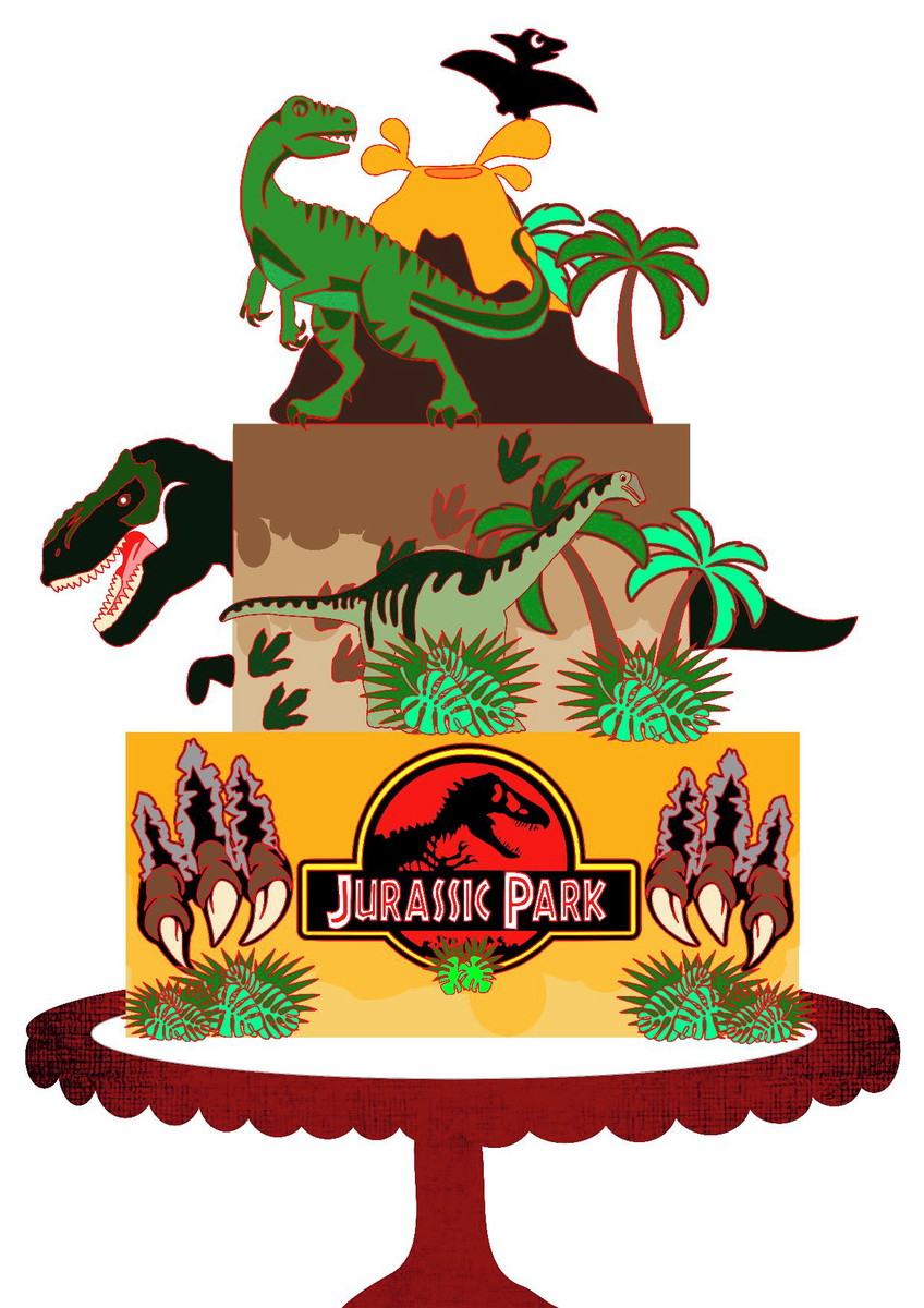 Arquivo de Corte Topo de Bolo Jurassic Park *Studio - Imagem 3