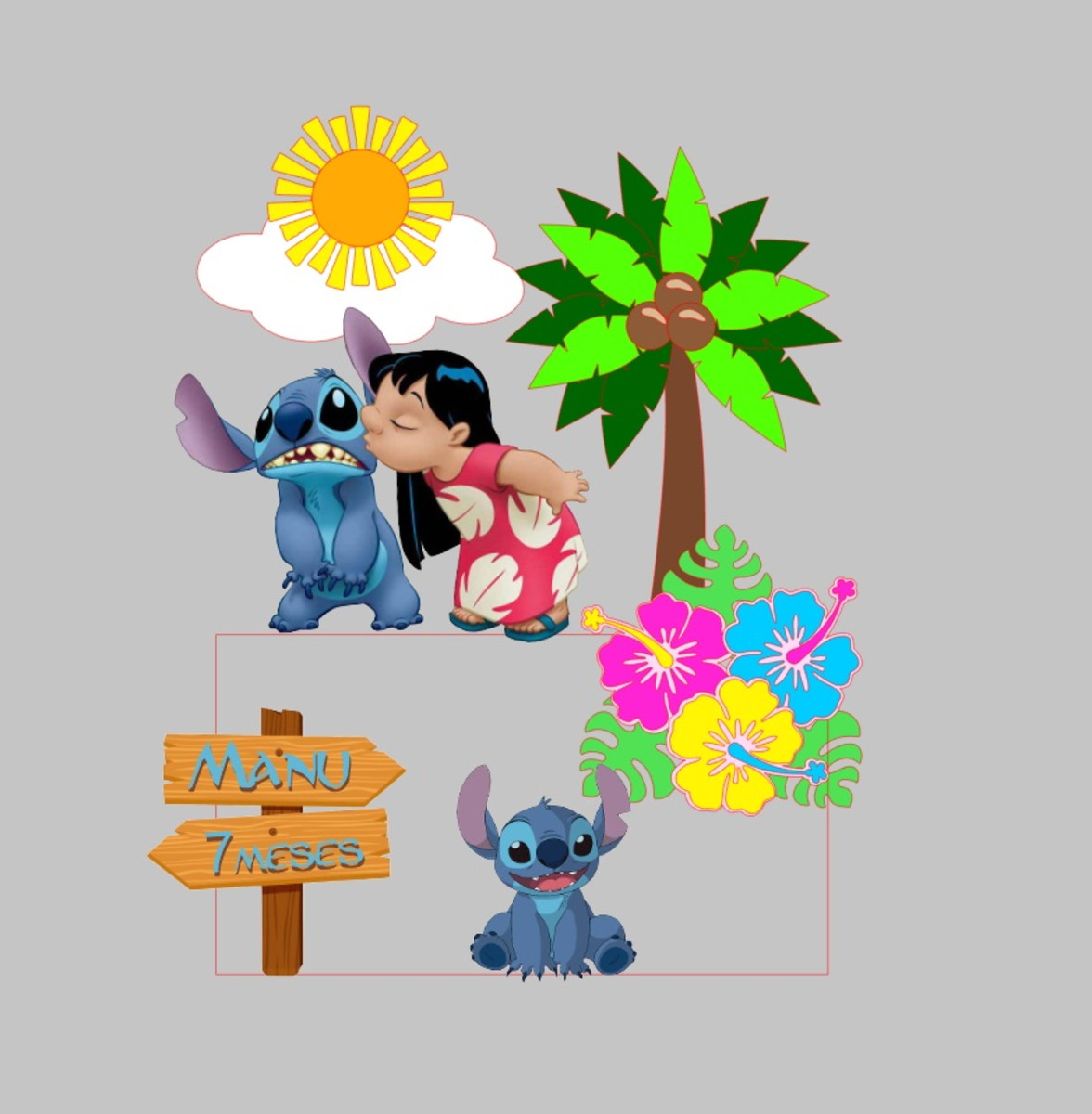 Arquivo de Corte Topo de Bolo Lilo e Stich