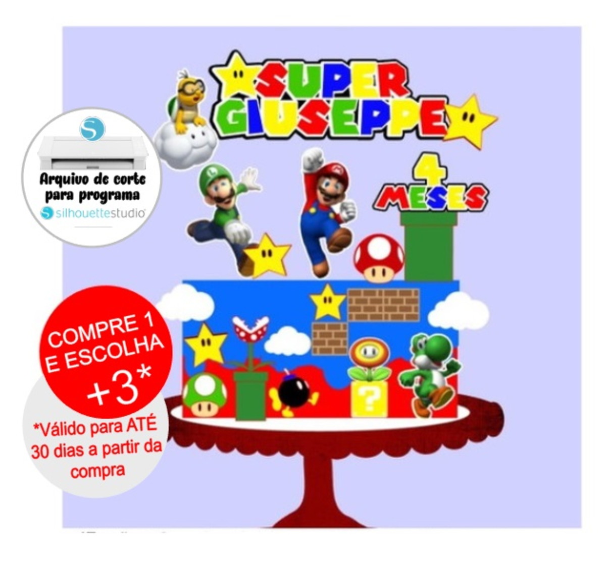 Arquivo de Corte Topo de Bolo Mario