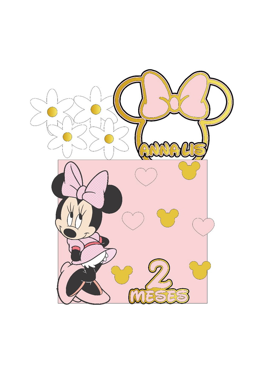 Arquivo de Corte Topo de Bolo Minnie em Camadas - Imagem 2