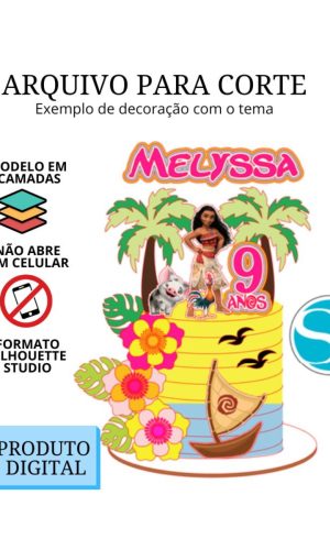 Arquivo de Corte Topo de Bolo - Moana 1