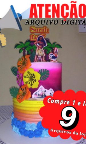 Arquivo de corte Topo de Bolo - Moana Adulta