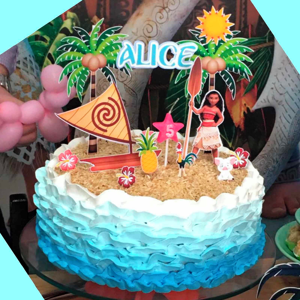 Arquivo de Corte - Topo de Bolo Moana - Imagem 2