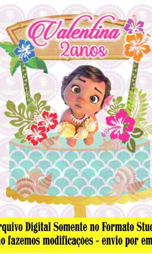 ARQUIVO DE CORTE - TOPO DE BOLO MOANA BABY 002 REF 172