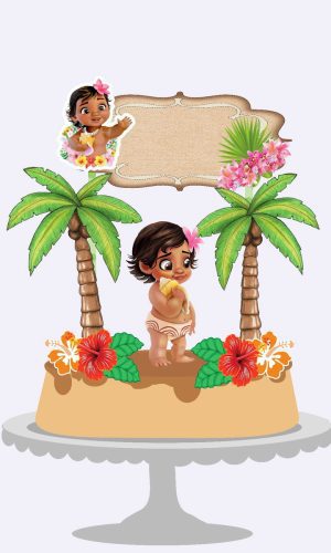 Arquivo de Corte - Topo de bolo Moana baby #1