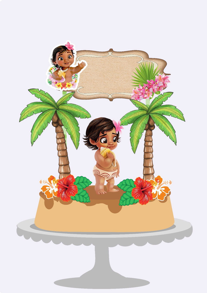 Arquivo de Corte - Topo de bolo Moana baby #1