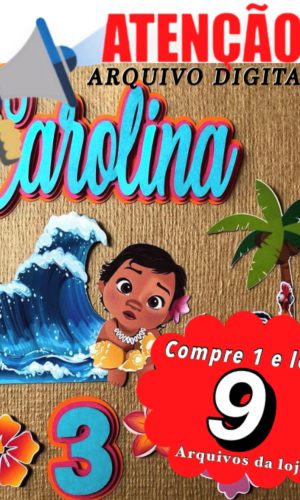 Arquivo de corte Topo de Bolo - Moana Baby