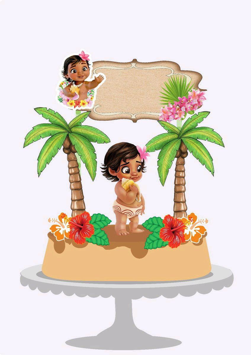 ARQUIVO DE CORTE TOPO DE BOLO MOANA BABY (#1565)