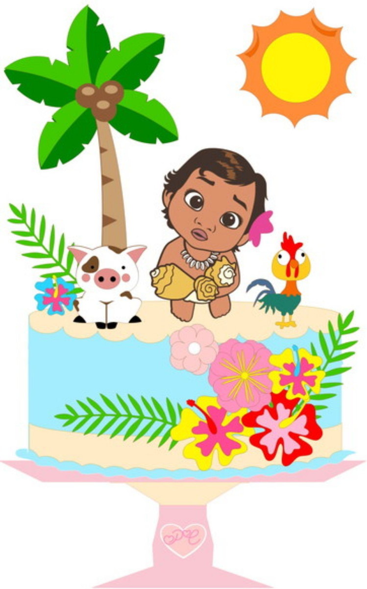 Arquivo De Corte Topo De Bolo Moana Baby #2731 Studio