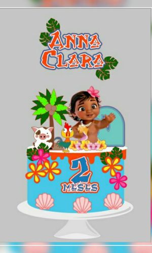 Arquivo De Corte - Topo De Bolo Moana Baby