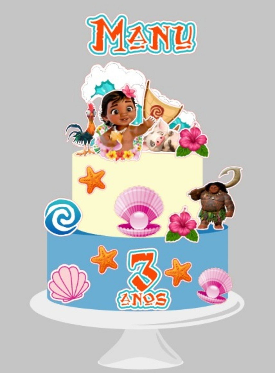 Arquivo de Corte :topo de Bolo Moana Baby