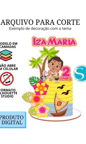 Arquivo de Corte Topo de Bolo - Moana Baby