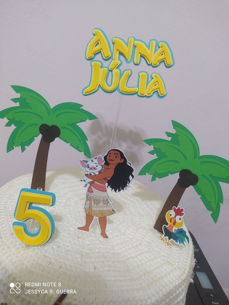 Arquivo de Corte - Topo de Bolo Moana - Imagem 2