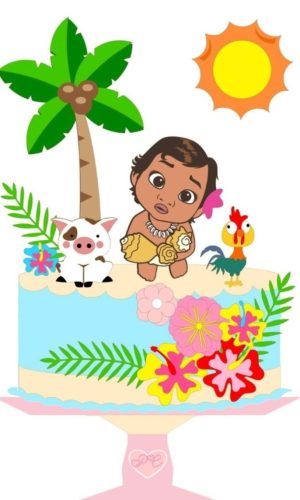 Arquivo de Corte Topo de Bolo Moana em Camadas #331#