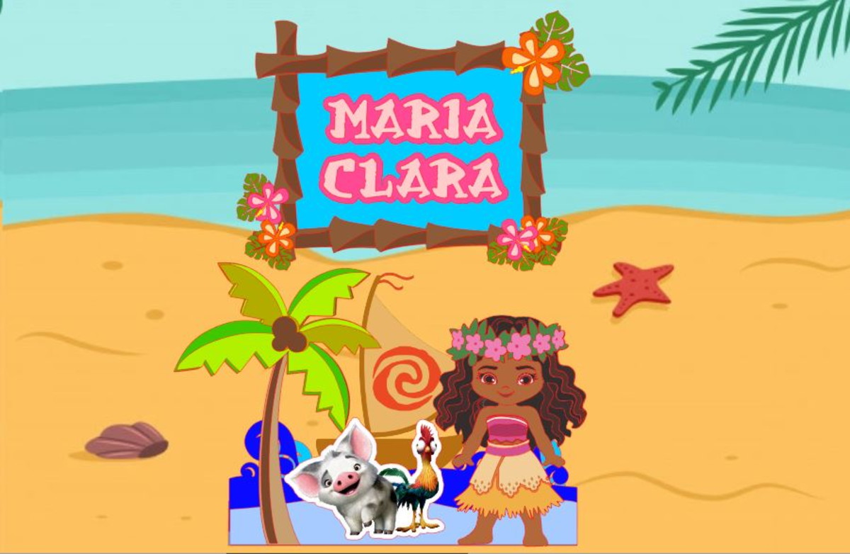 Arquivo de corte Topo de Bolo Moana em Camadas-COD.120 - Imagem 2