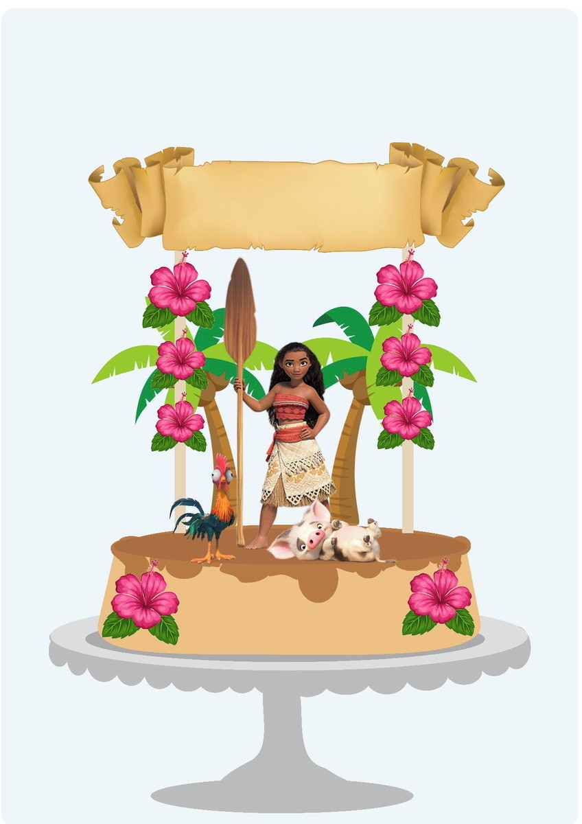 Arquivo de Corte Topo de Bolo Moana - Studio e pdf