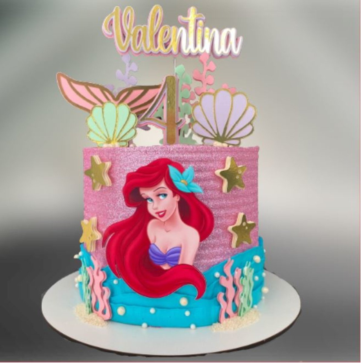 Arquivo de Corte Topo de Bolo Pequena Sereia Ariel - Imagem 2