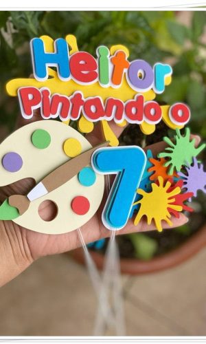 Arquivo de Corte Topo Bolo Pintando o 7