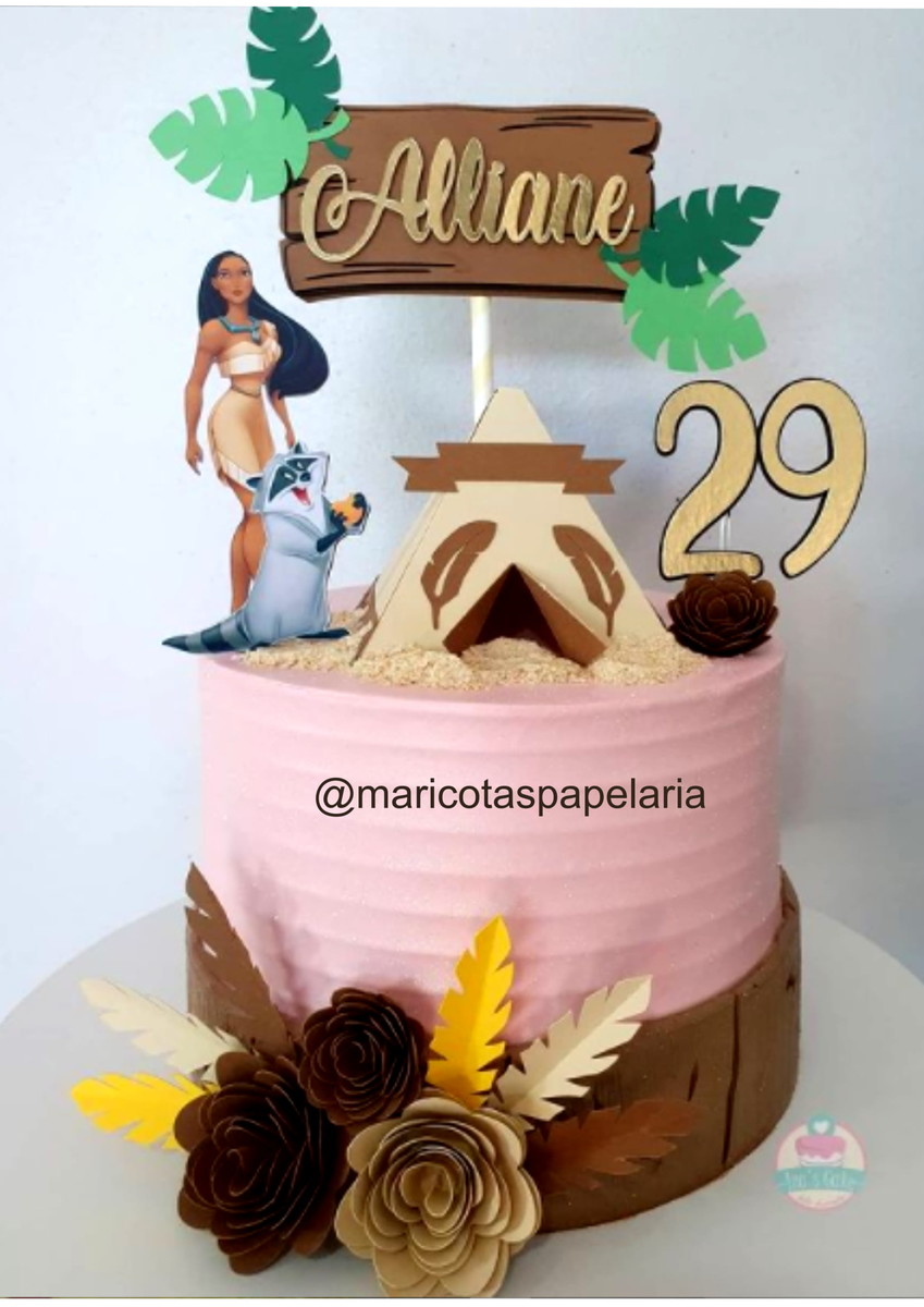 Arquivo de corte Topo de Bolo POCAHONTAS