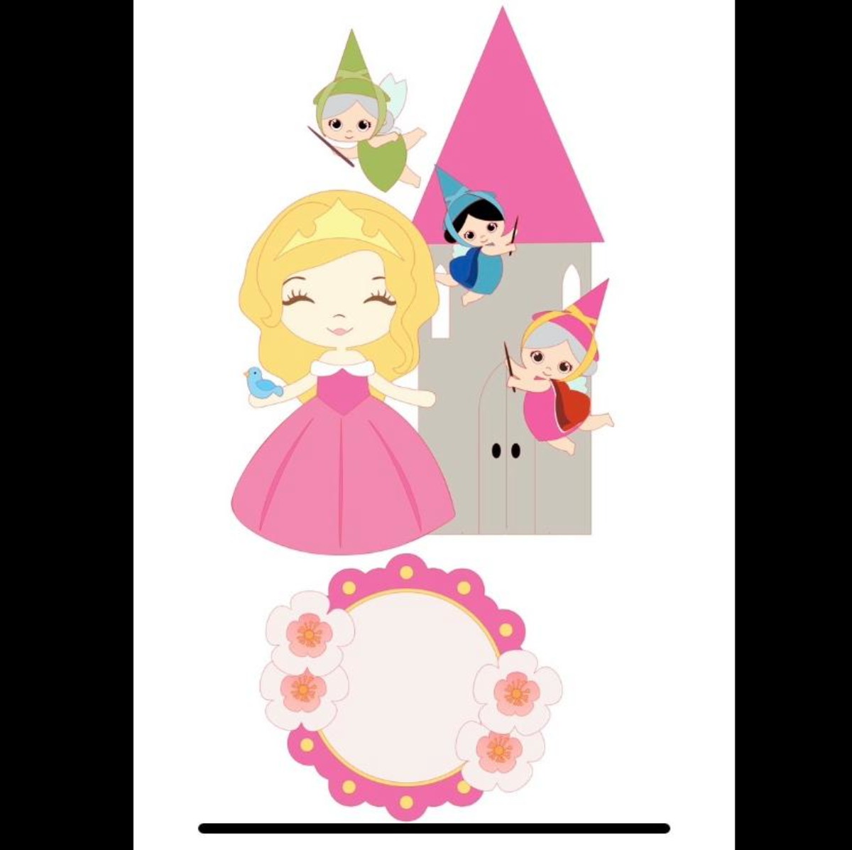 Arquivo De Corte Topo De Bolo Princesa Aurora - Imagem 2