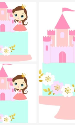 Arquivo de Corte Topo de Bolo Princesa + Brinde