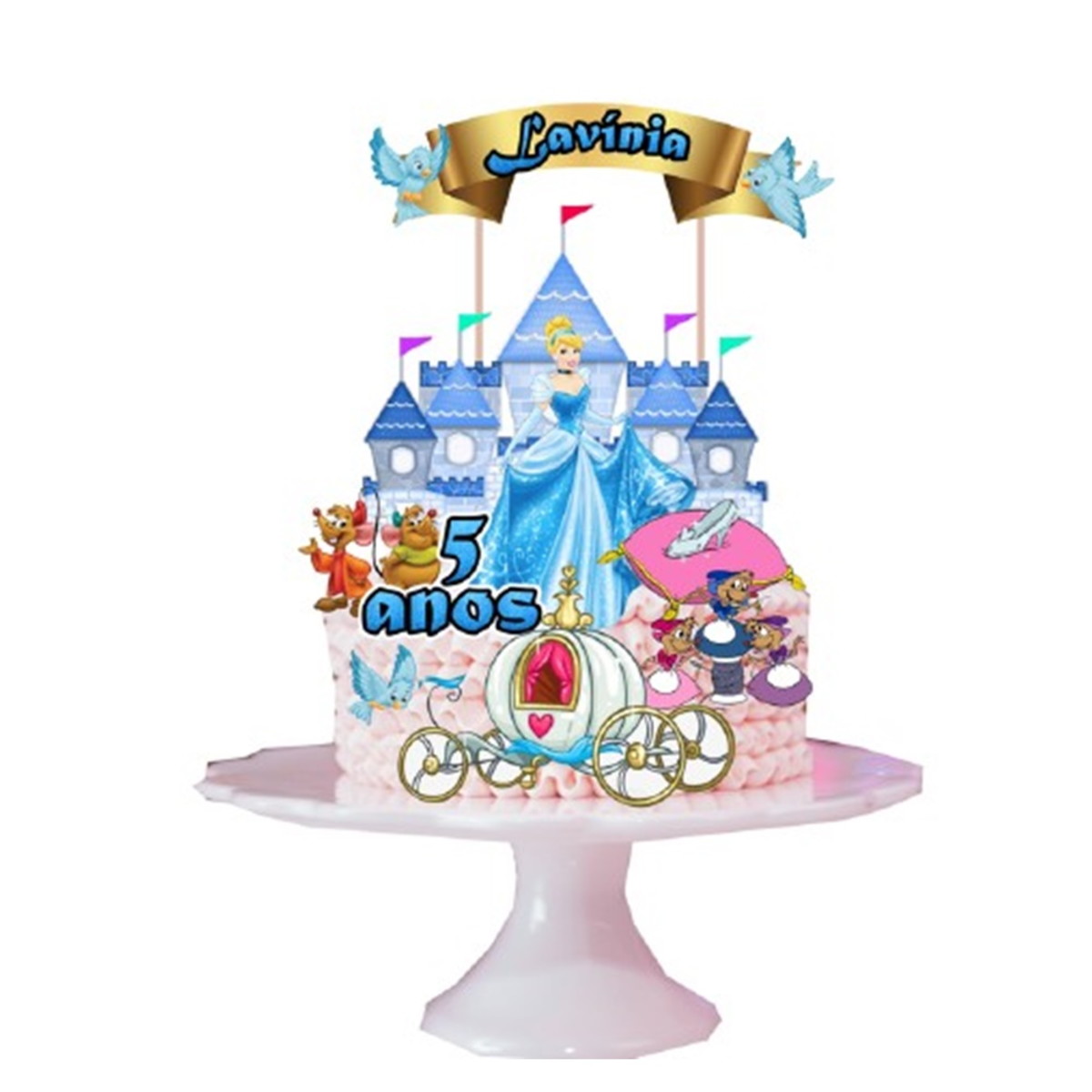 Arquivo de Corte Topo de Bolo Princesa Cinderela - Imagem 2