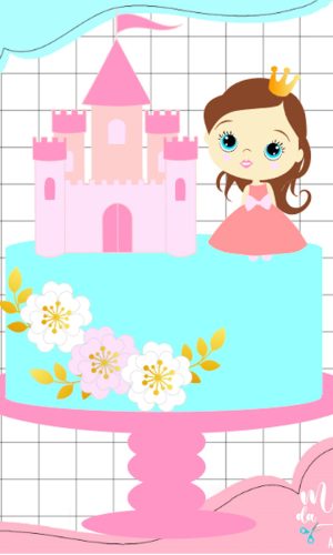 Arquivo de Corte Topo de Bolo Princesa Cute 005