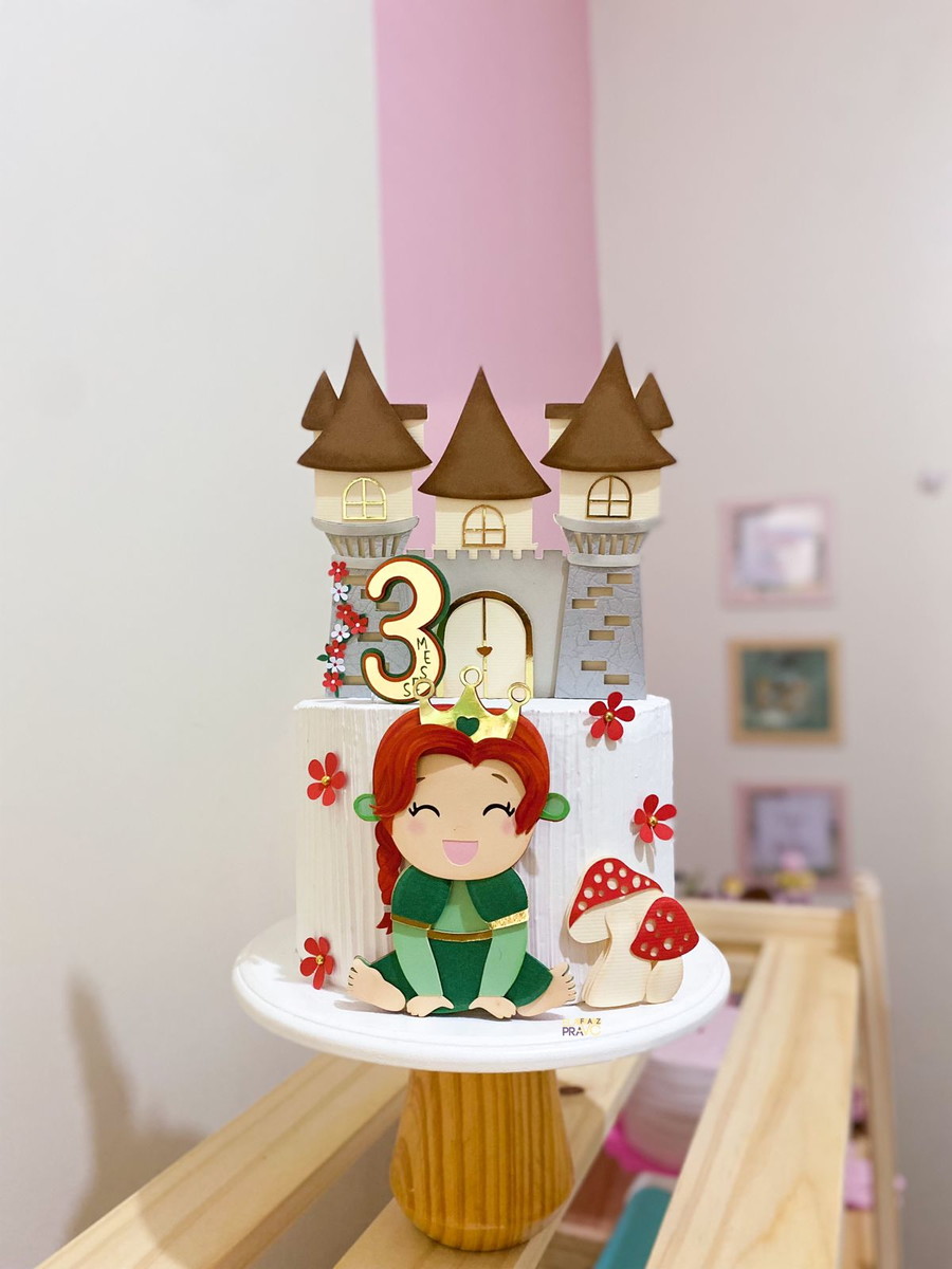 Arquivo de Corte Topo de Bolo Princesa Fiona Baby Studio