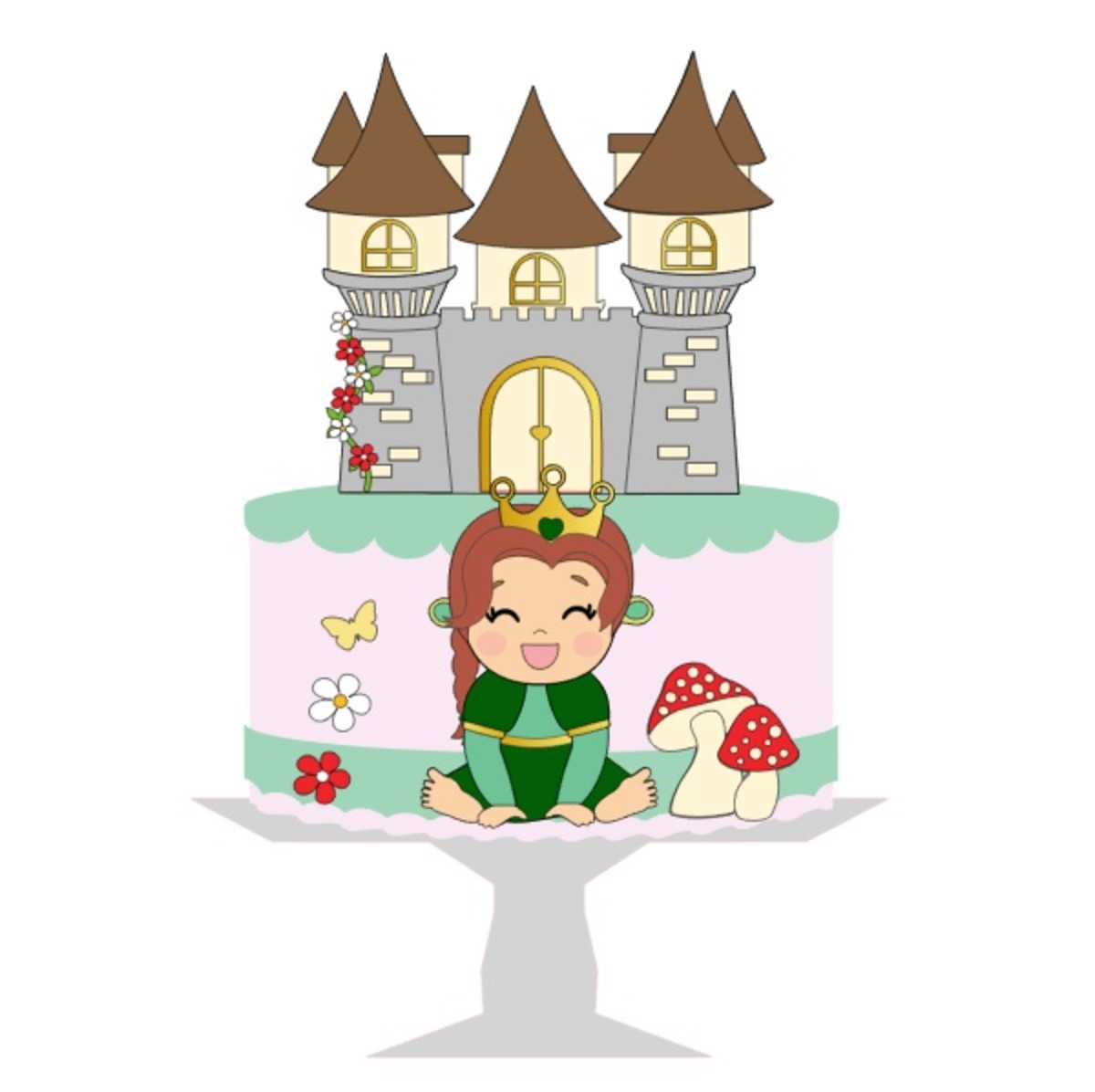 Arquivo de Corte Topo de Bolo Princesa Fiona Bebê