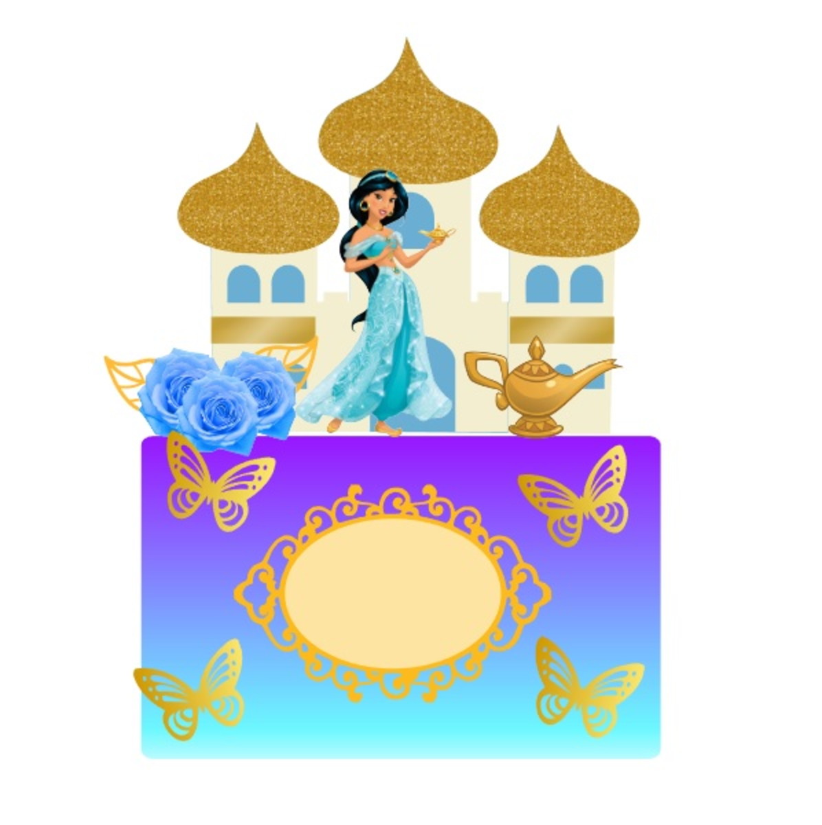 Arquivo de Corte Topo de Bolo Princesa Jasmine