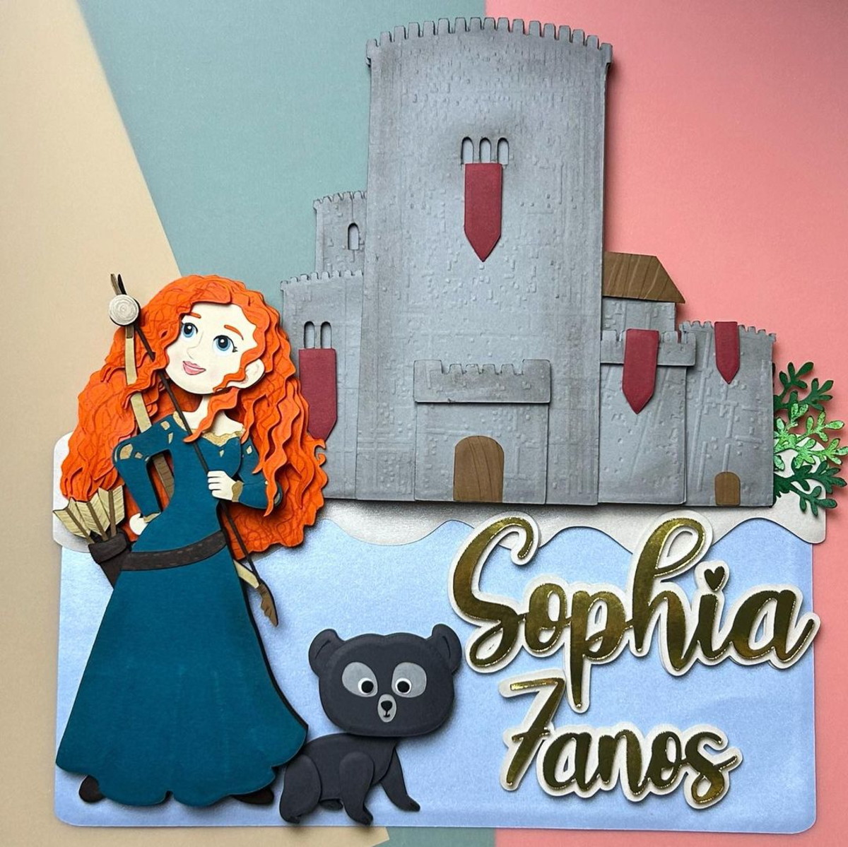 Arquivo de Corte Topo de Bolo Princesa Merida Valente 003
