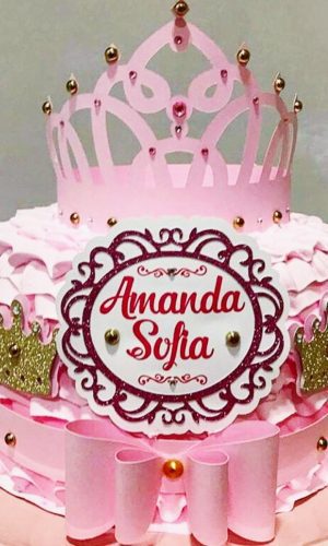 Arquivo de Corte Topo de Bolo Princesa Realeza Coroa -027