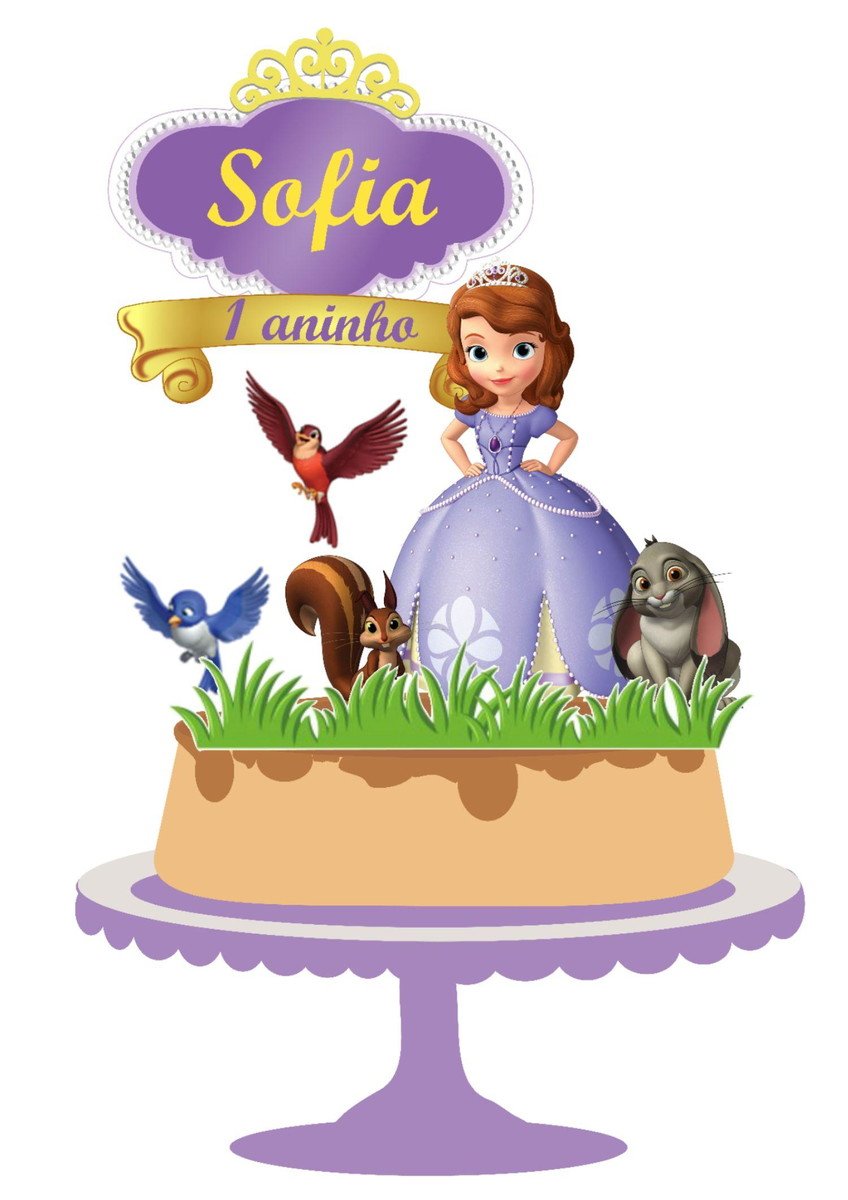 Arquivo de Corte Topo de Bolo Princesa Sofia 02