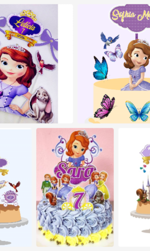 ARQUIVO DE CORTE TOPO DE BOLO - PRINCESA SOFIA