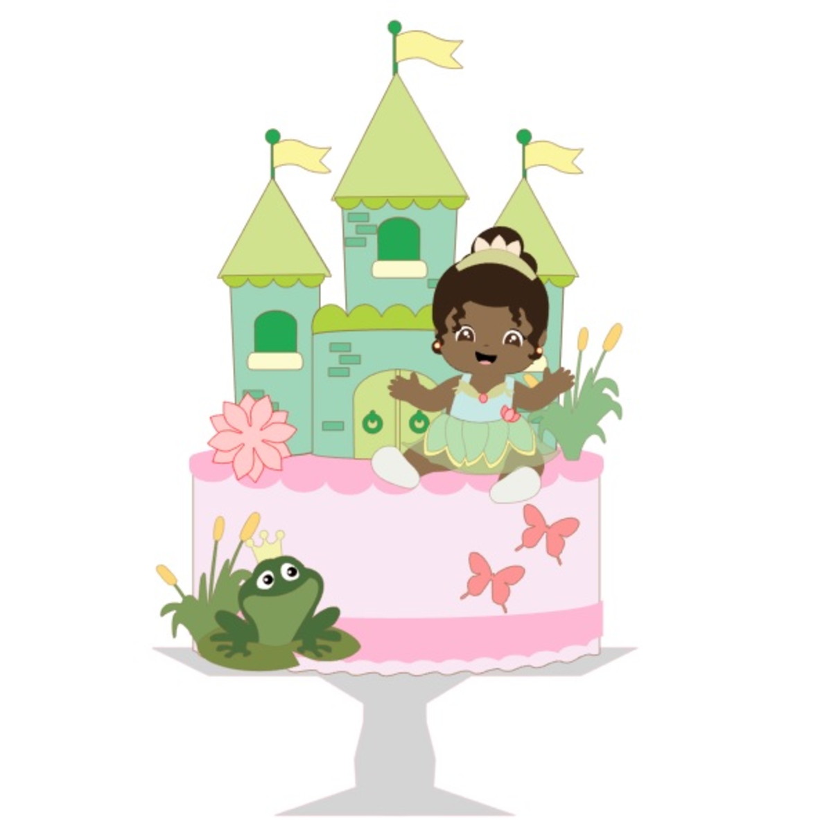 Arquivo de Corte Topo de Bolo Princesa Tiana Bebê