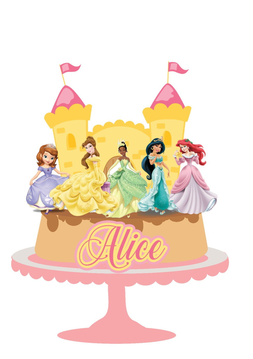 Arquivo de Corte Topo de Bolo Princesas 02