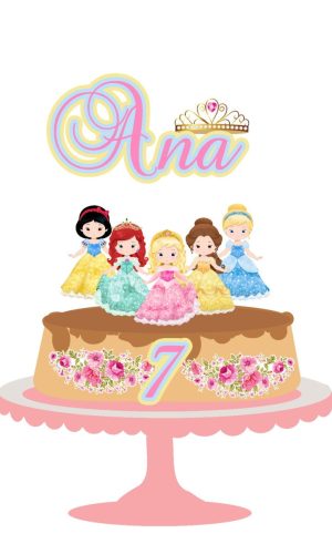 Arquivo de Corte Topo de Bolo Princesas 03