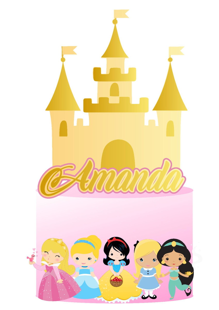 Arquivo de Corte Topo de Bolo Princesas 04