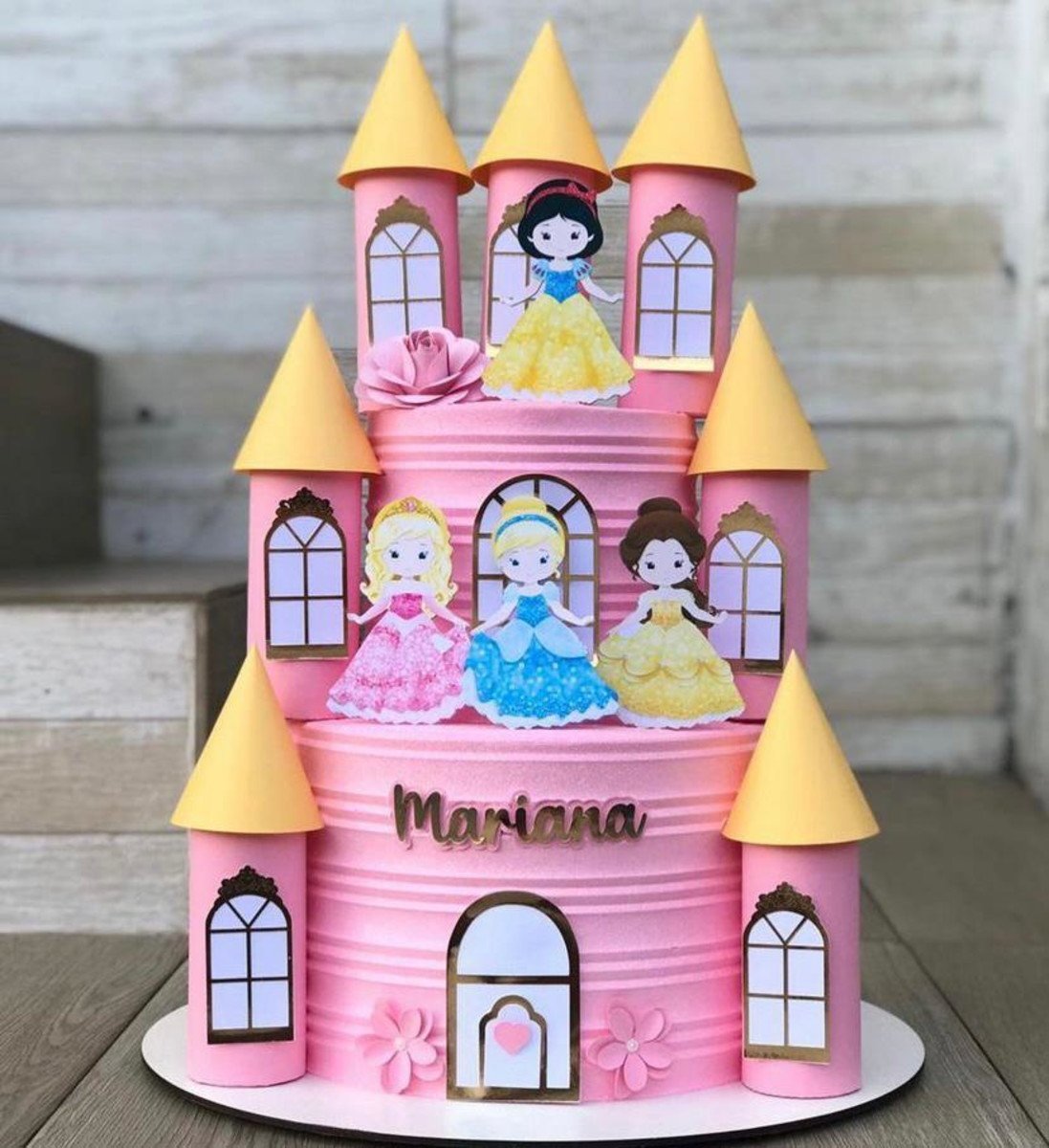 ARQUIVO DE CORTE TOPO DE BOLO PRINCESAS castelo 3d