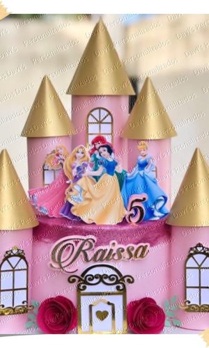 Arquivo de Corte Topo de Bolo Princesas Castelo Torre