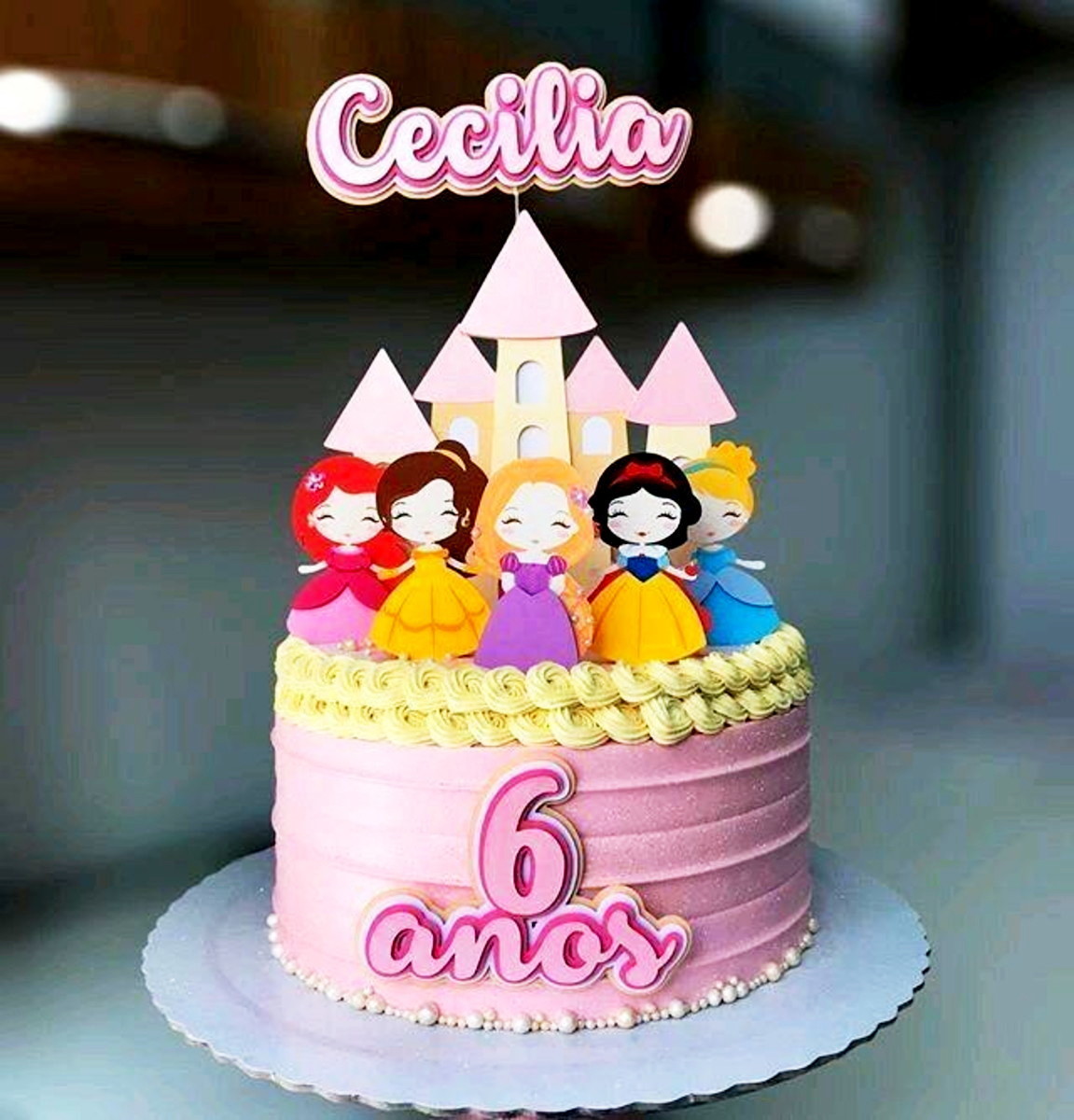 Studio/pdf Arquivo de Corte Topo de Bolo Princesas Cute -007 - Imagem 2