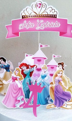 Arquivo de Corte Studio - Topo de Bolo Princesas (006)
