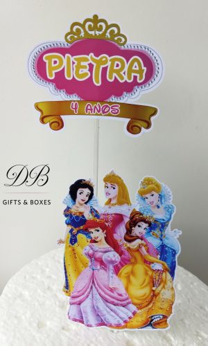 COMBO + Arquivo de Corte - Topo de Bolo Princesas