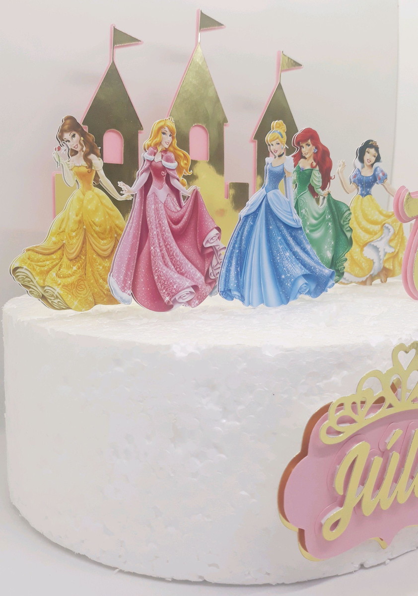Arquivo De Corte Topo De Bolo Princesas - Imagem 2