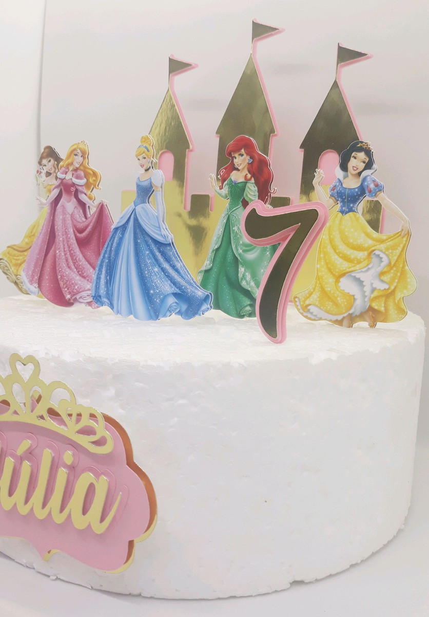 Arquivo De Corte Topo De Bolo Princesas - Imagem 3