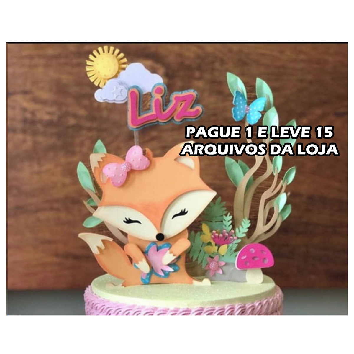Arquivo de Corte Topo de Bolo Raposa