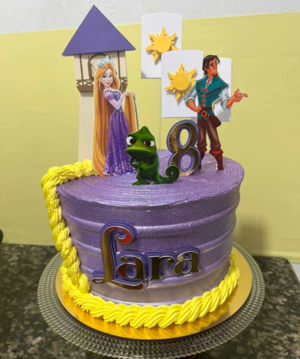 Arquivo de Corte Topo de Bolo Rapunzel Enrolados
