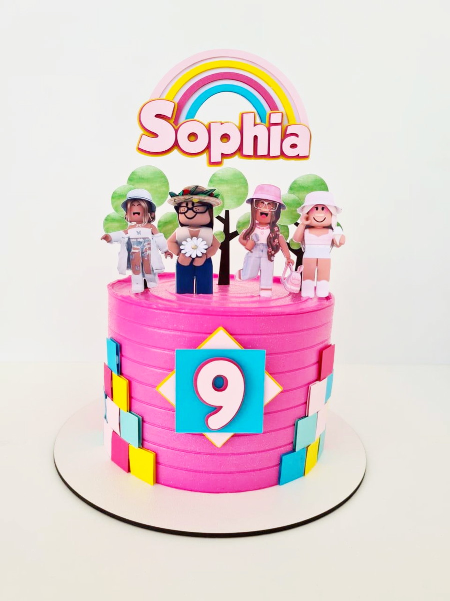 Studio/pdf Arquivo de Corte Topo de Bolo Roblox Menina -001 - Imagem 2