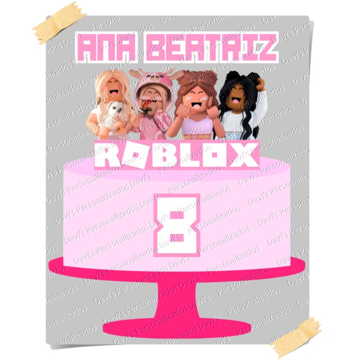 ARQUIVO DE CORTE TOPO DE BOLO ROBLOX MENINA