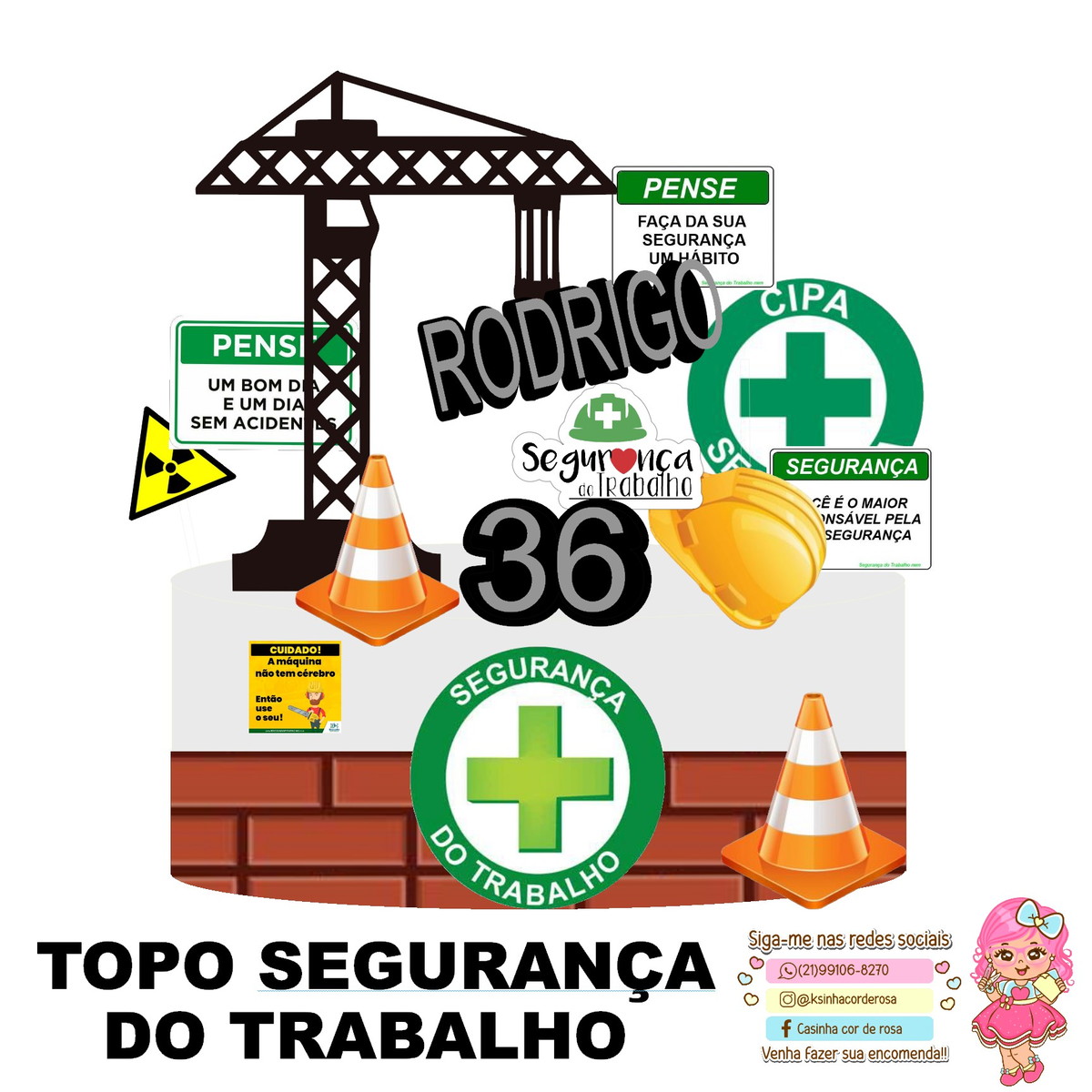 Arquivo de Corte Topo de Bolo Segurança do Trabalho - Imagem 2